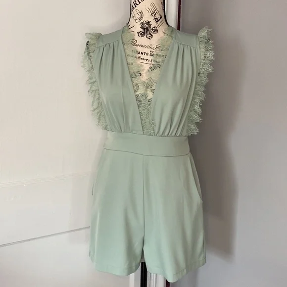 Altar'd State | Pants & Jumpsuits | Altard State Light Sage Green Romper With Lace Trim Along Deep Vneck Size Sm | Poshmark Altar'd State | Pants & Jumpsuits | Altard State Light Sage Green Romper With Lace Trim Along Deep Vneck Size Sm | Poshmark